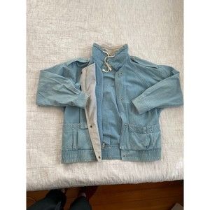 Vintage light denim jacket with pinstripe liner